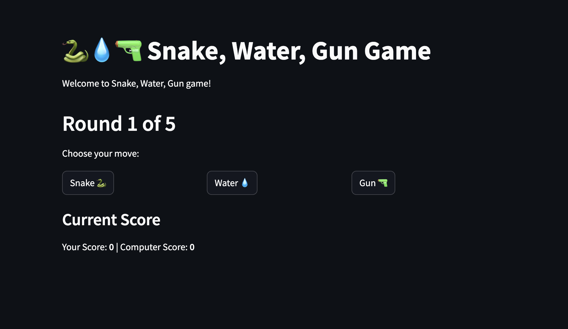 Snake Water Gun Game